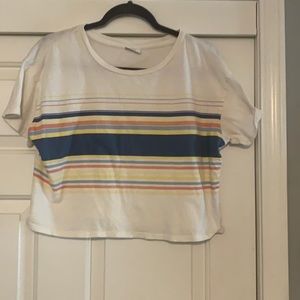 White colorful striped tee